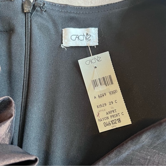 Vintage Cache Satin Bodycon Knee Length Dress Size 4 - Picture 2 of 7